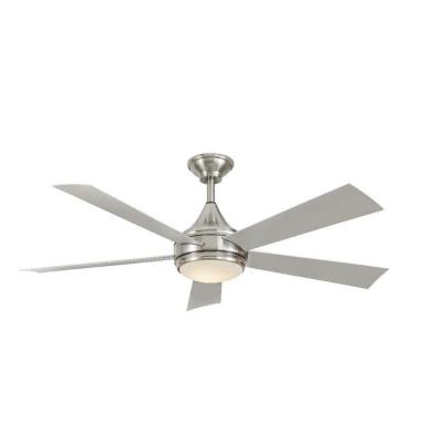 Hanlon 52 in. LED Indoor/Outdoor Stainless Steel Brushed Nickel Ceiling Fan